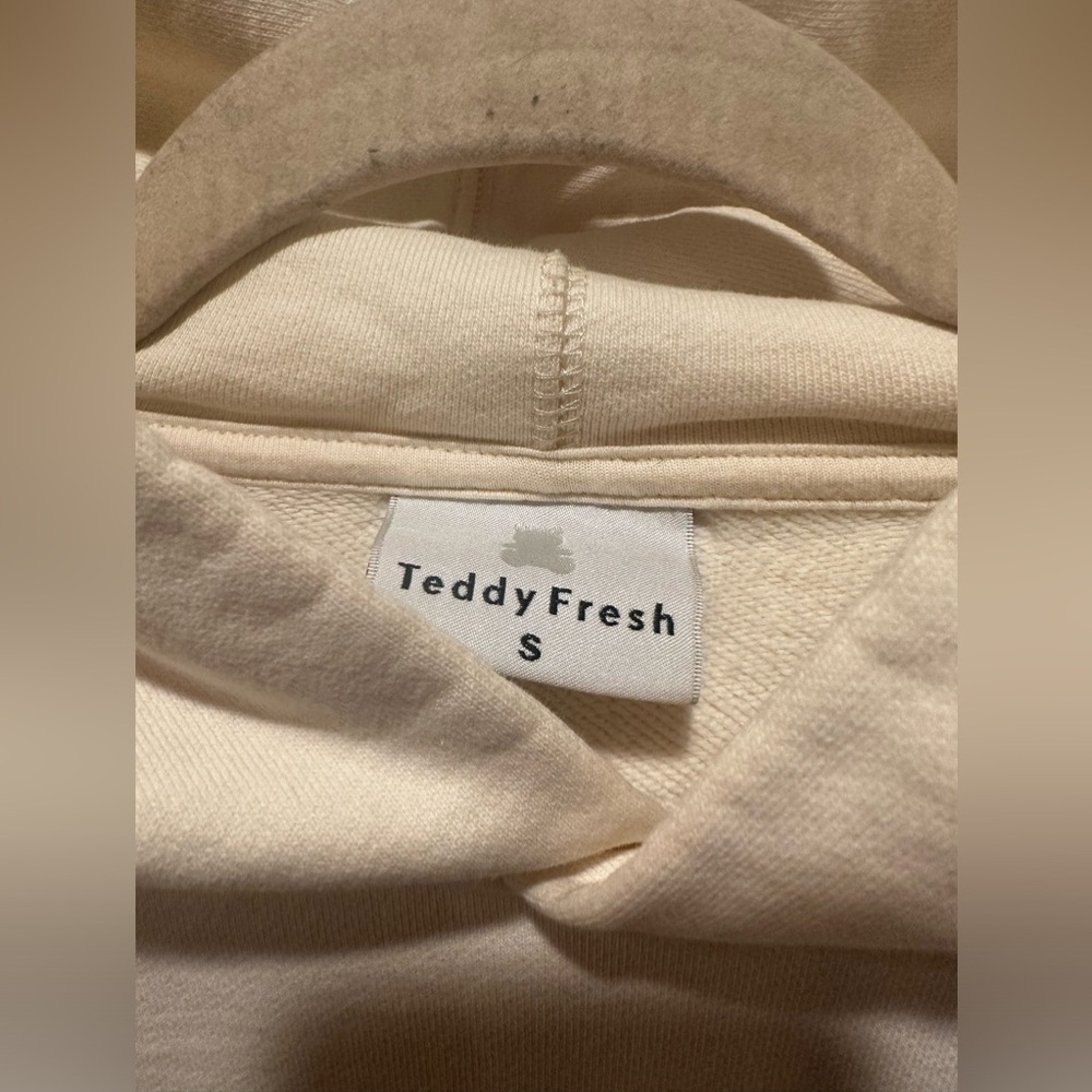 Teddy Fresh Angel Bear Hoodie Women’s Cream , size Small - Picture 6 of 11